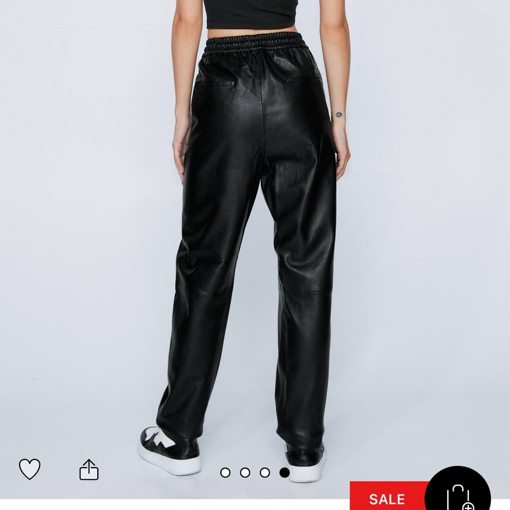 Drawstring Leather Pants - Picture 2 of 6